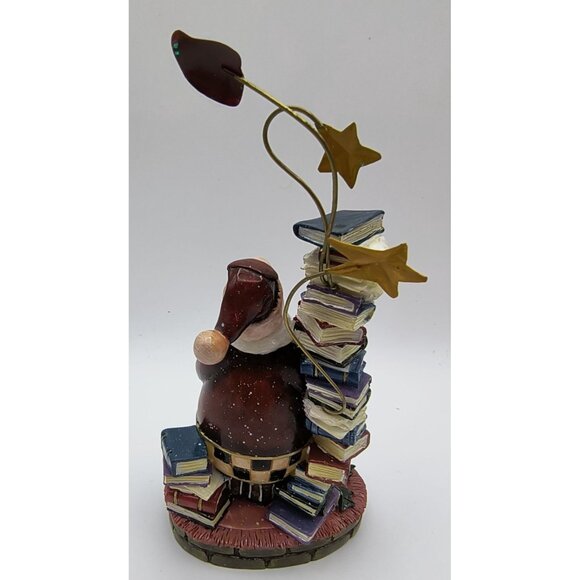 Christmas "Jolly Gifted Santa" figurine by Demdaco, Reading Figurine W/ Books & - Picture 3 of 3